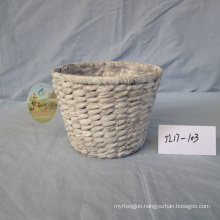 Round Wash White Water Hyacinth Basket